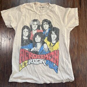 Lauren Moshi Vintage Graphic Band T-Shirt Aerosmith
